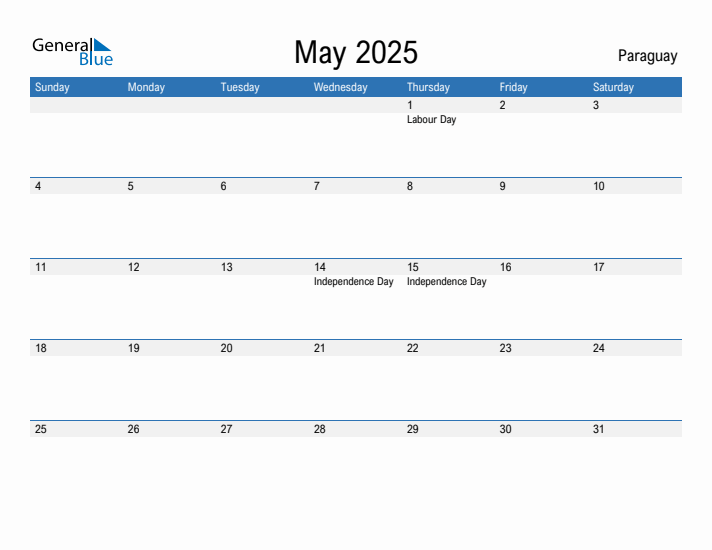 Fillable May 2025 Calendar