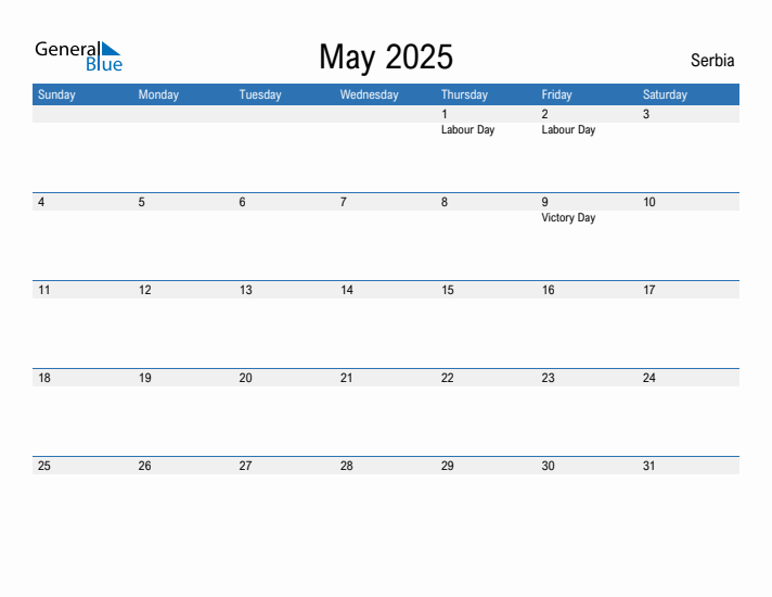 Fillable May 2025 Calendar