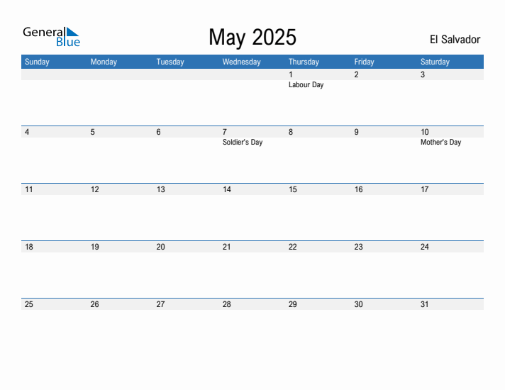 Fillable May 2025 Calendar