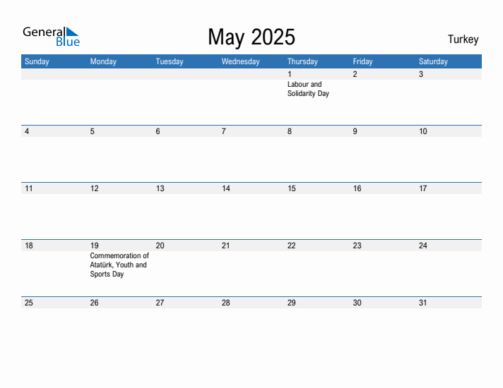 Fillable May 2025 Calendar