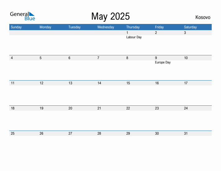 Fillable May 2025 Calendar