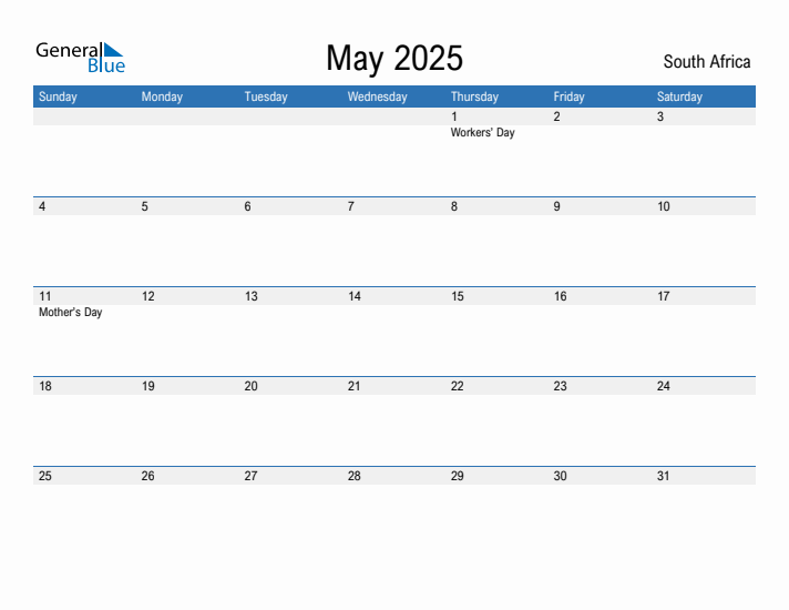 Fillable May 2025 Calendar