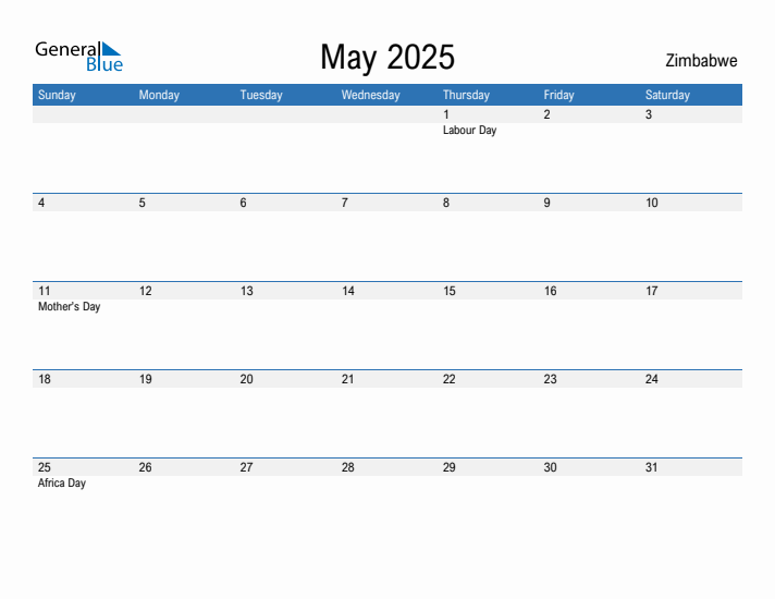 Fillable May 2025 Calendar