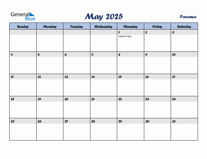 May 2025 Calendar with Holidays in Panama