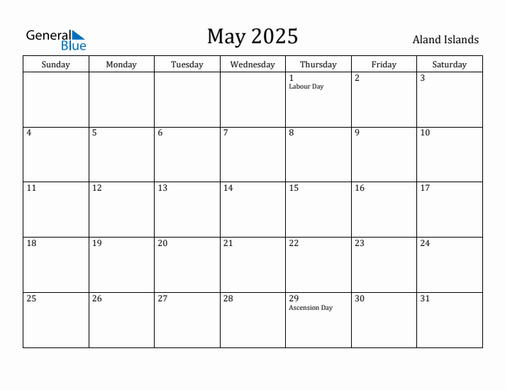 May 2025 Calendar Aland Islands