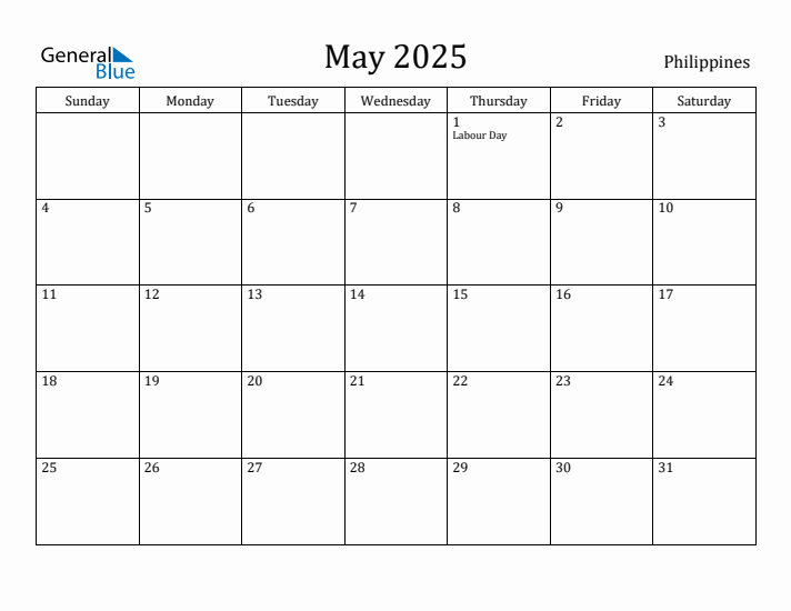 May 2025 Calendar Philippines