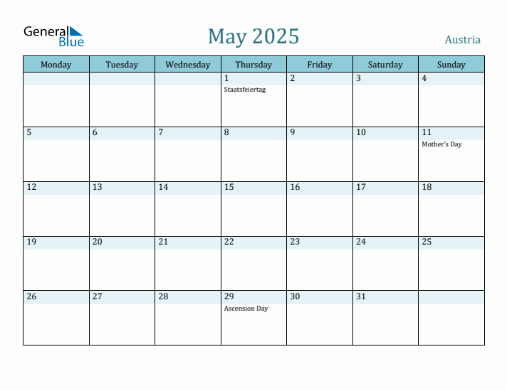 May 2025 Calendar with Holidays