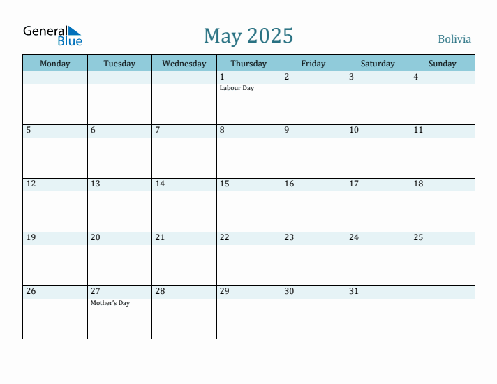 May 2025 Calendar with Holidays