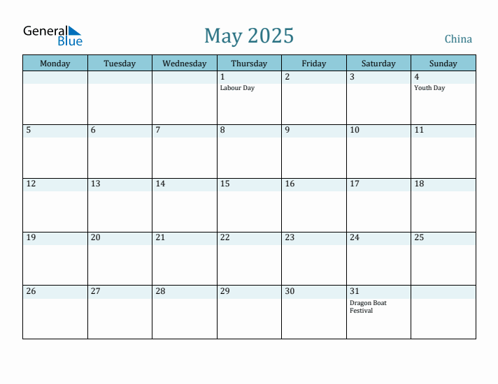 May 2025 Calendar with Holidays