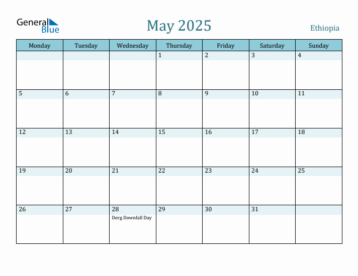 May 2025 Calendar with Holidays