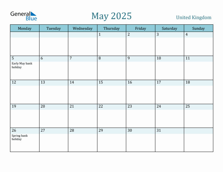 May 2025 Calendar with Holidays