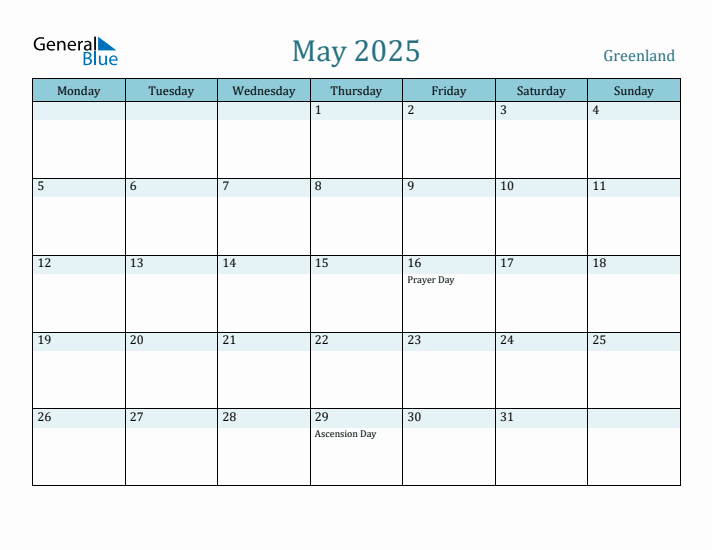 May 2025 Calendar with Holidays