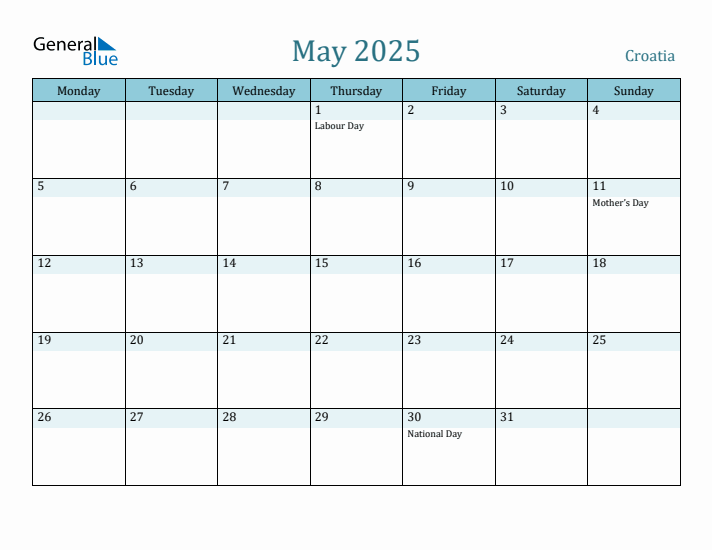 May 2025 Calendar with Holidays