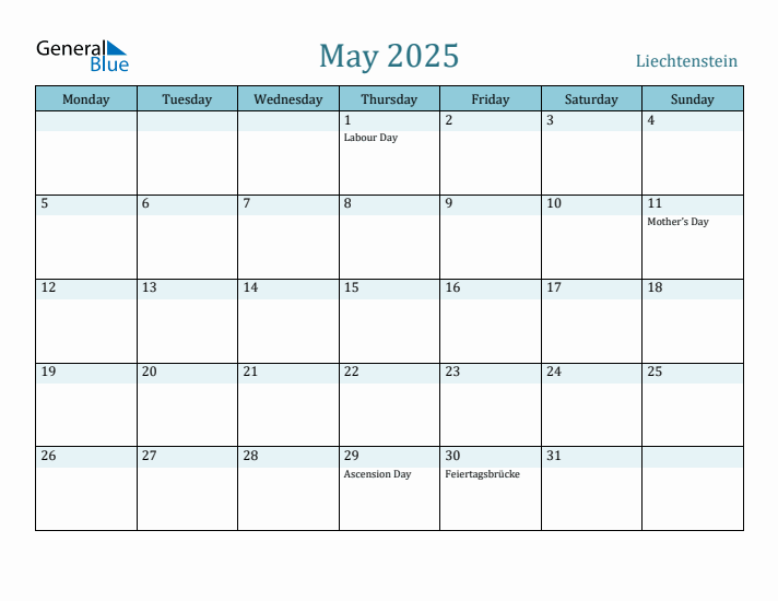 May 2025 Calendar with Holidays