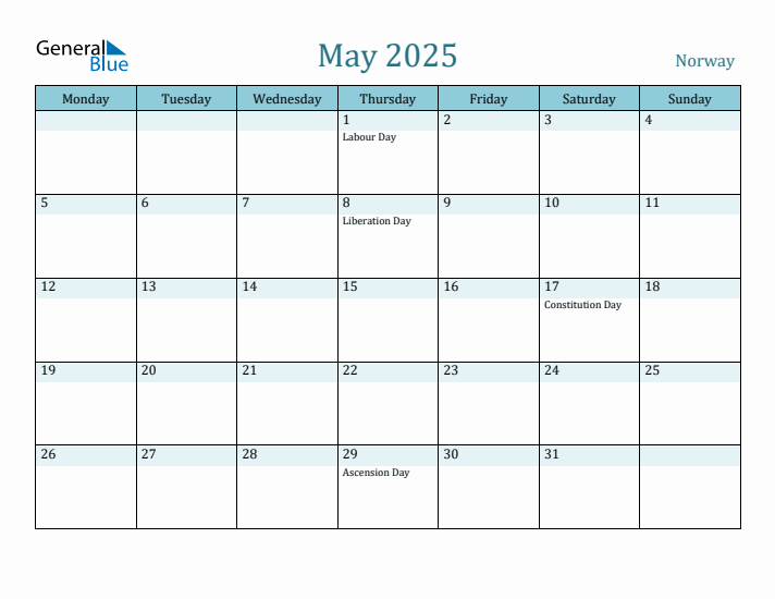 May 2025 Calendar with Holidays