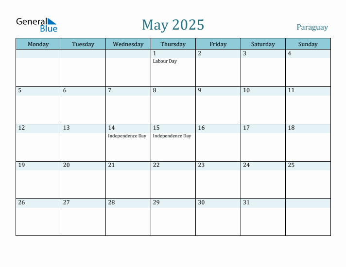 May 2025 Calendar with Holidays