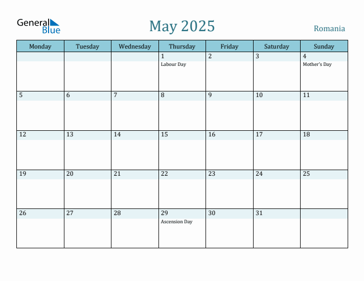 May 2025 Calendar with Holidays