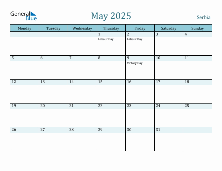 May 2025 Calendar with Holidays