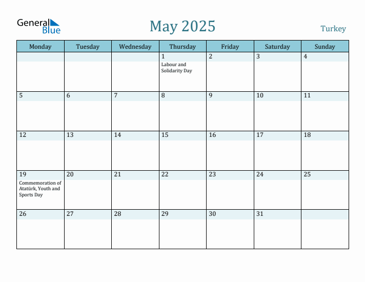 May 2025 Calendar with Holidays