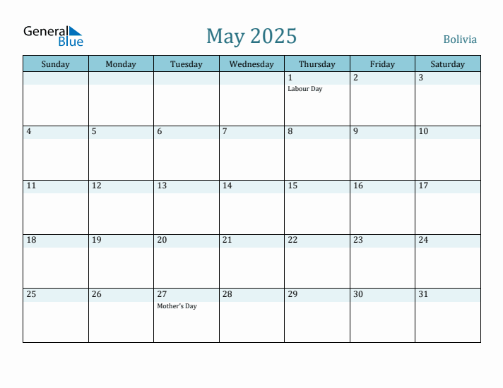 May 2025 Calendar with Holidays