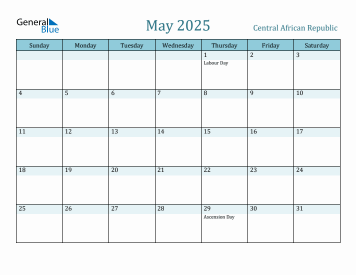 May 2025 Calendar with Holidays