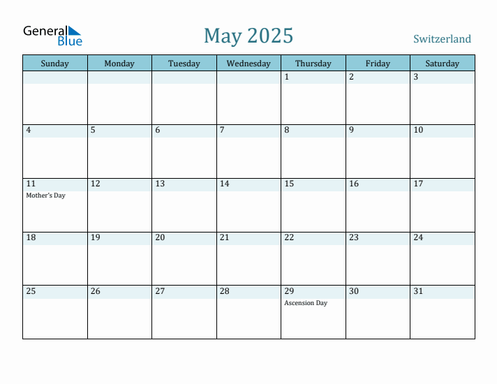 May 2025 Calendar with Holidays