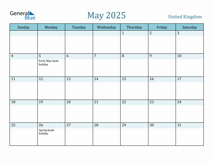 May 2025 Calendar with Holidays