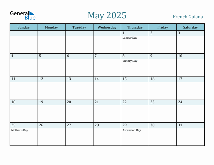 May 2025 Calendar with Holidays