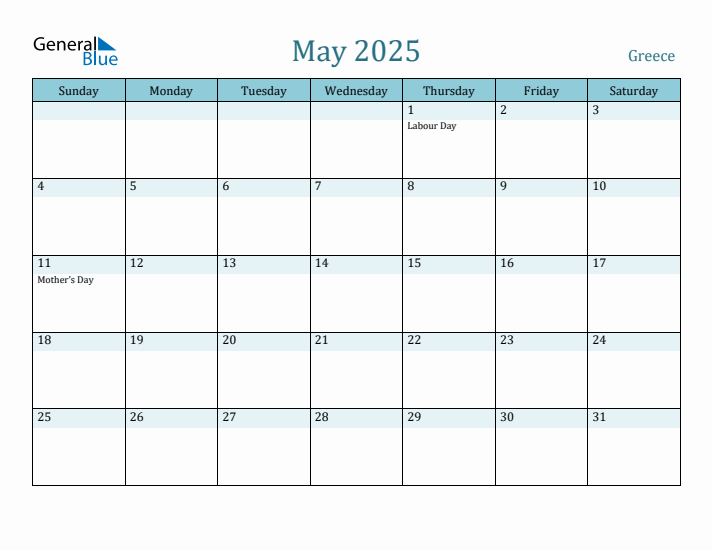 May 2025 Calendar with Holidays