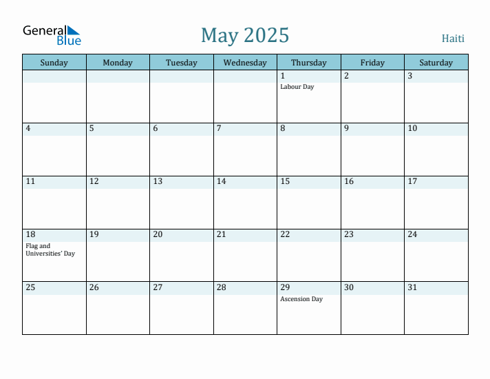 May 2025 Calendar with Holidays