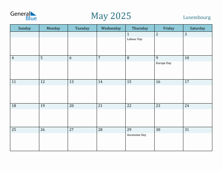 May 2025 Calendar with Holidays