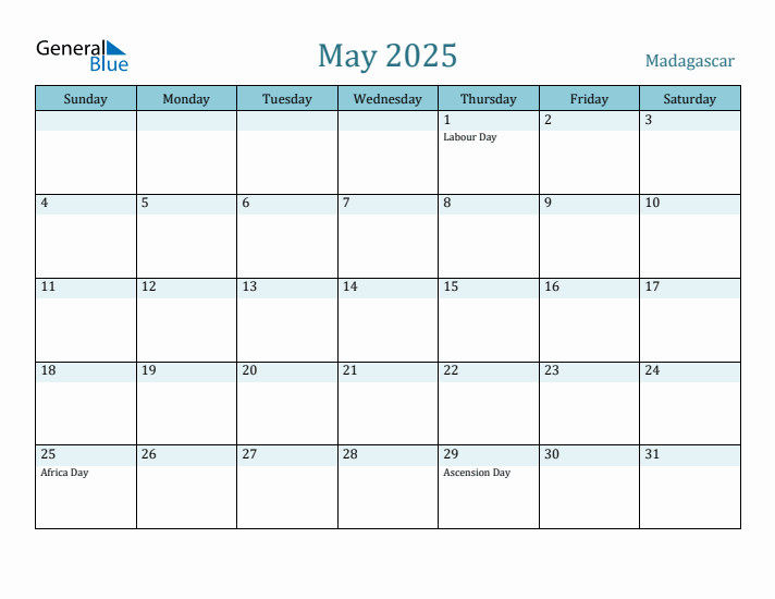 May 2025 Calendar with Holidays