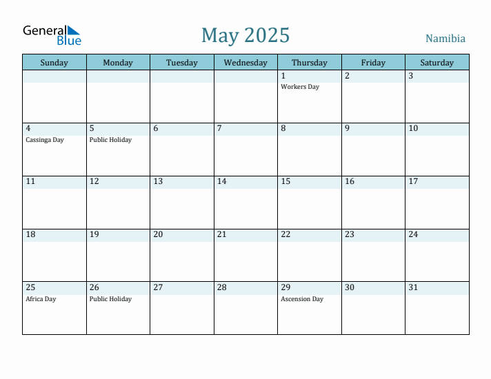 May 2025 Calendar with Holidays