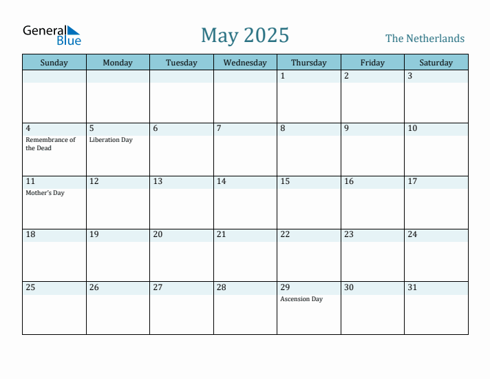 May 2025 Calendar with Holidays