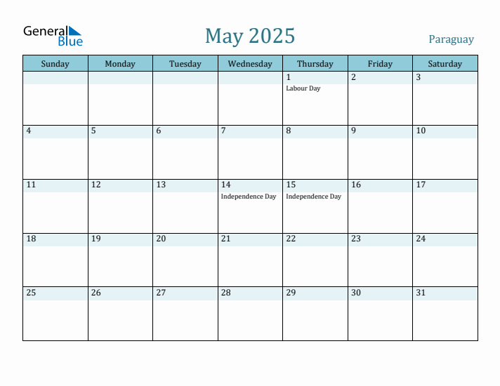 May 2025 Calendar with Holidays