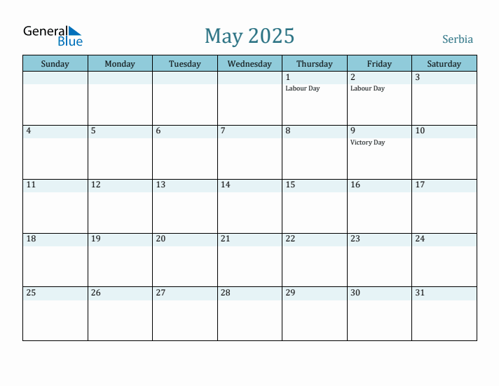 May 2025 Calendar with Holidays