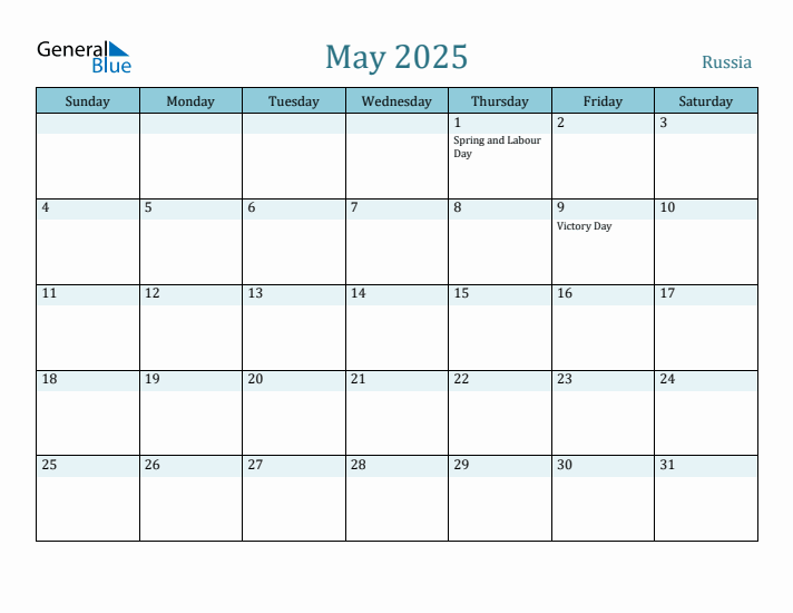 May 2025 Calendar with Holidays