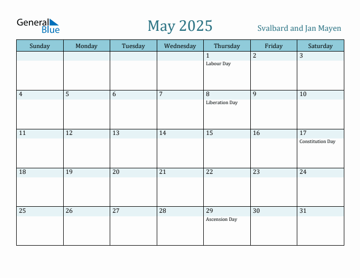 May 2025 Calendar with Holidays