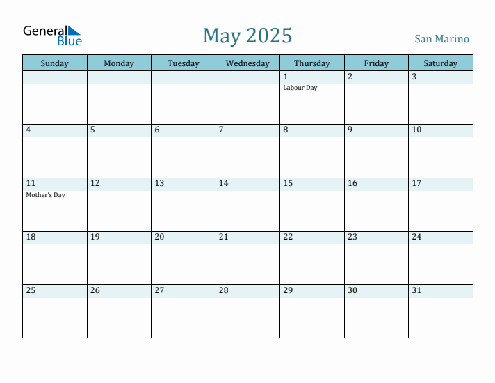 May 2025 Calendar with Holidays