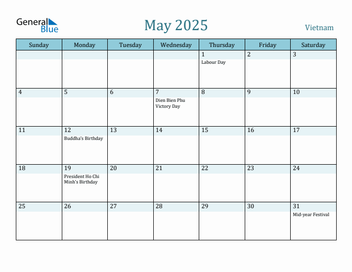 May 2025 Calendar with Holidays