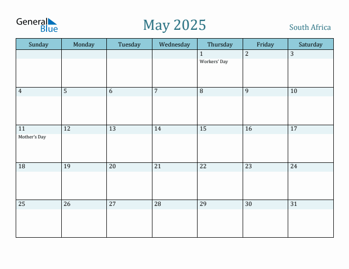 May 2025 Calendar with Holidays