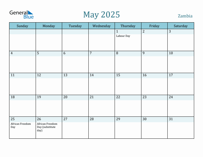 May 2025 Calendar with Holidays