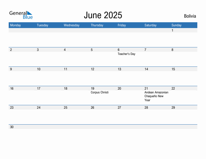 Fillable June 2025 Calendar