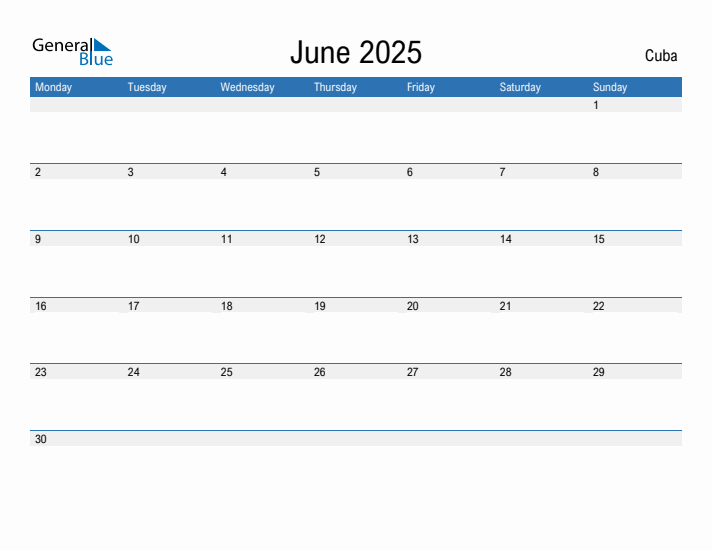 Fillable June 2025 Calendar