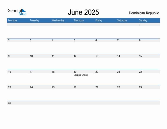 Fillable June 2025 Calendar