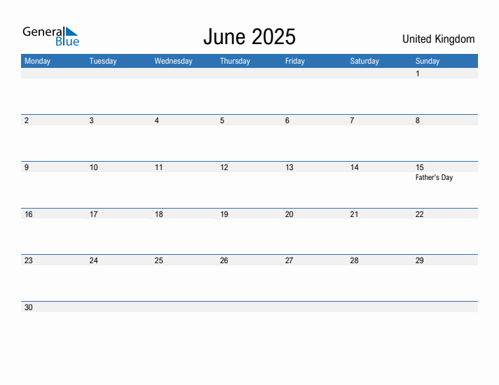 Fillable June 2025 Calendar