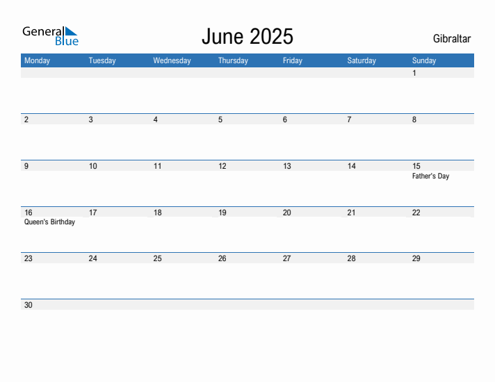 Fillable June 2025 Calendar