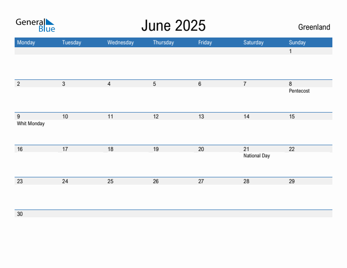 Fillable June 2025 Calendar