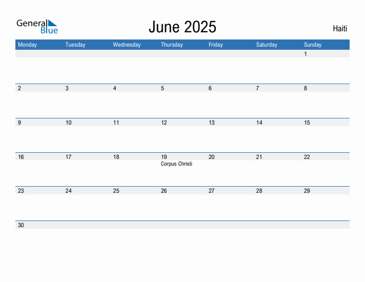 Fillable June 2025 Calendar