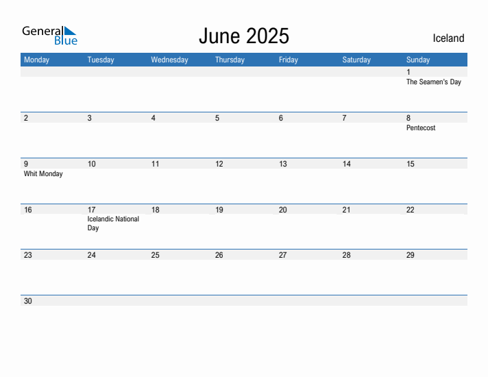 Fillable June 2025 Calendar